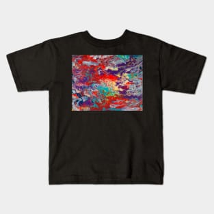 Go With the Flow - Paint Pour Art - Unique and Vibrant Modern Home Decor for enhancing the living room, bedroom, dorm room, office or interior. Digitally manipulated acrylic painting. Kids T-Shirt